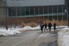 Students on the run to their next station