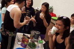 Students enjoying their smoothies
