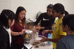 Students blending their smoothie mix