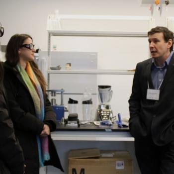 Representatives from the Ontario Vehicle Innovation Network visited to learn about research by U of T faculty in clean energy and transportation innovation.