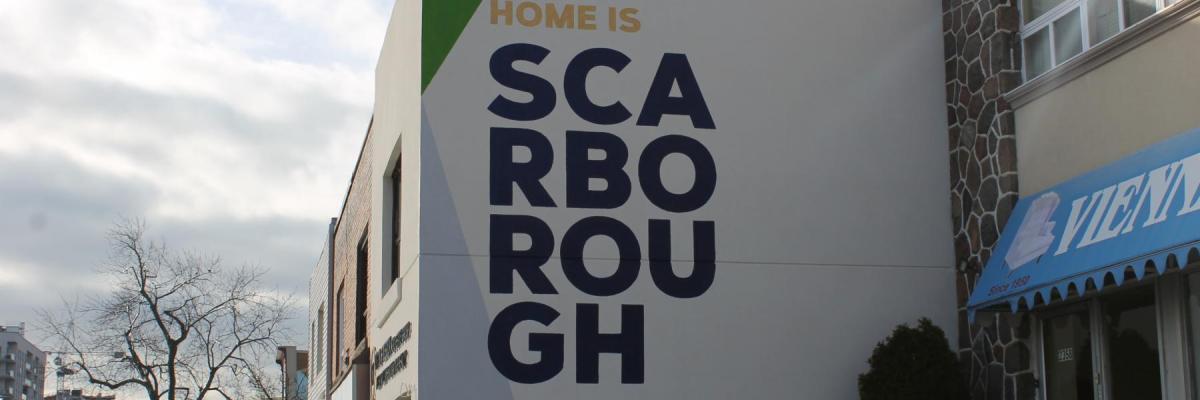 Wall mural saying "Home is Scarborough"