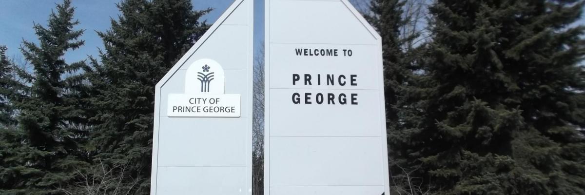 Welcome to Prince George sign