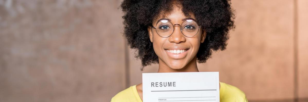 woman with resume