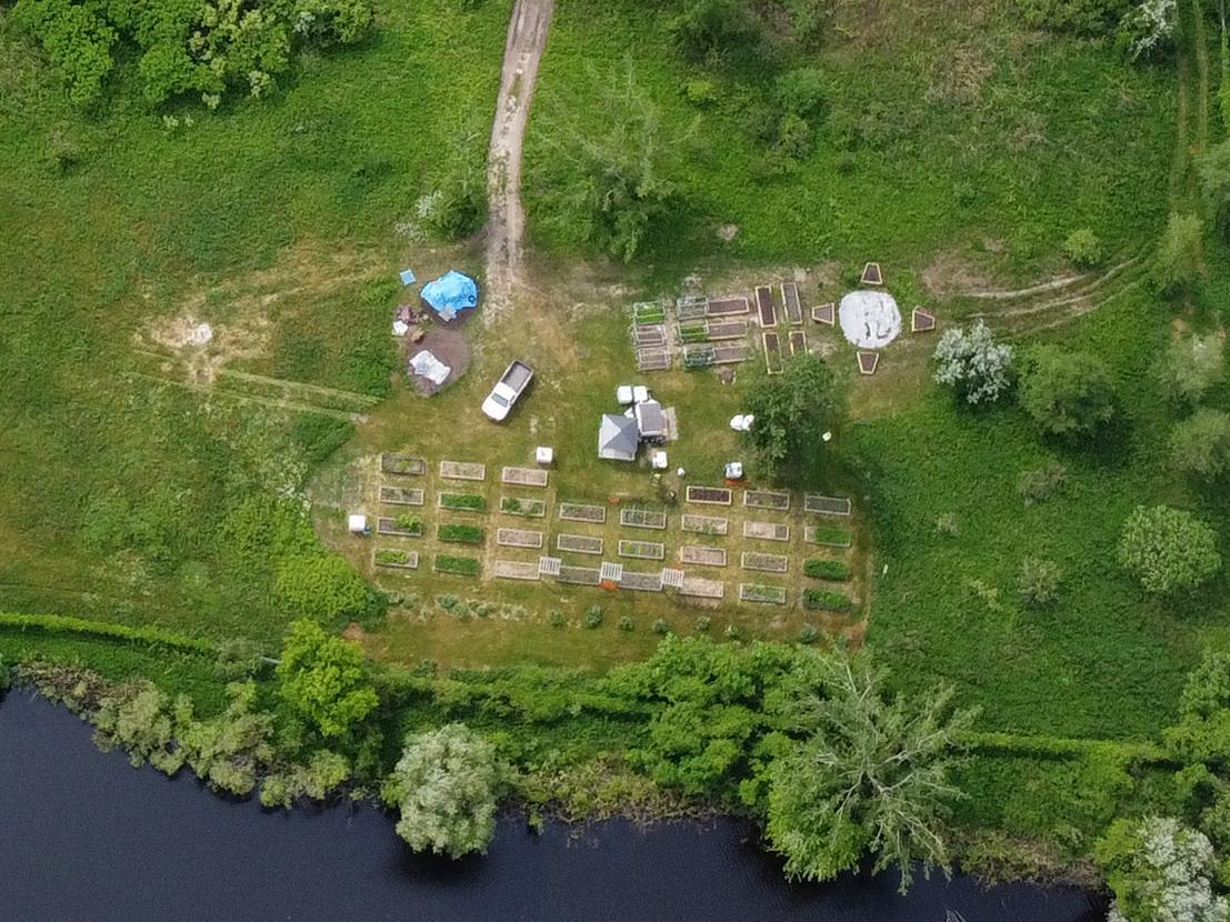 Aerial photo of the Campus Farm