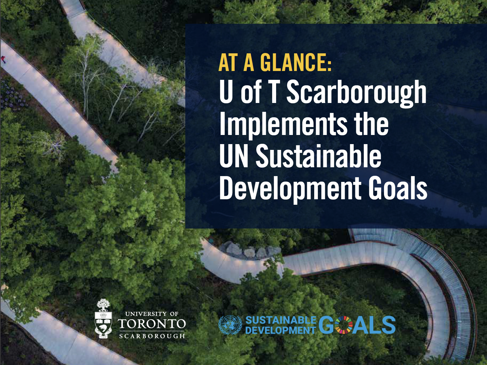 Cover page to UTSC Sustainability flipbook
