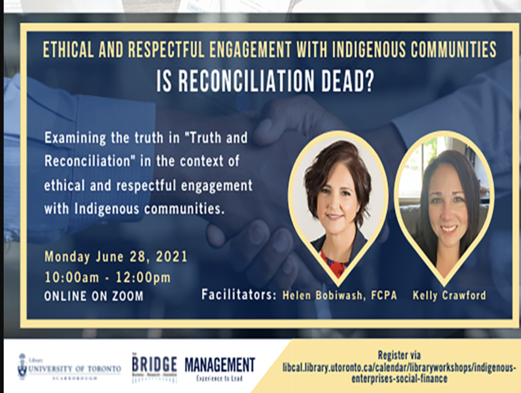 Is Reconciliation Dead Poster featuring speakers and event details