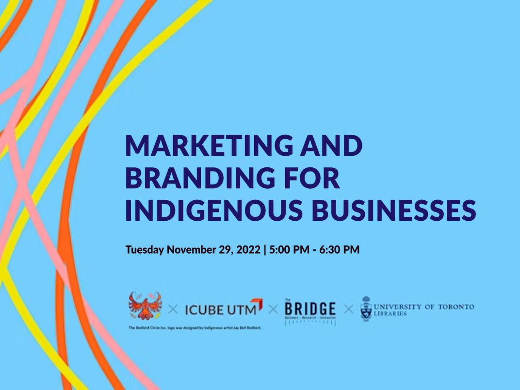 A poster for "Marketing and Branding for Indigenous Businesses" workshop
