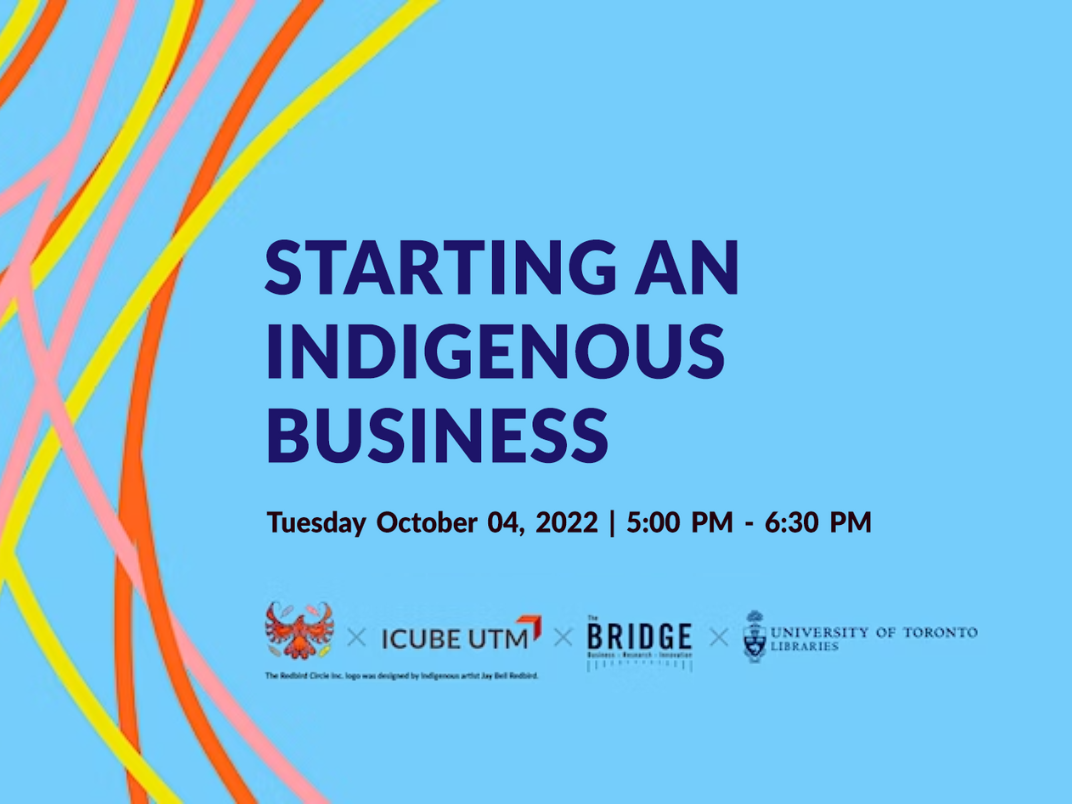 A poster for "Starting an Indigenous Business" workshop