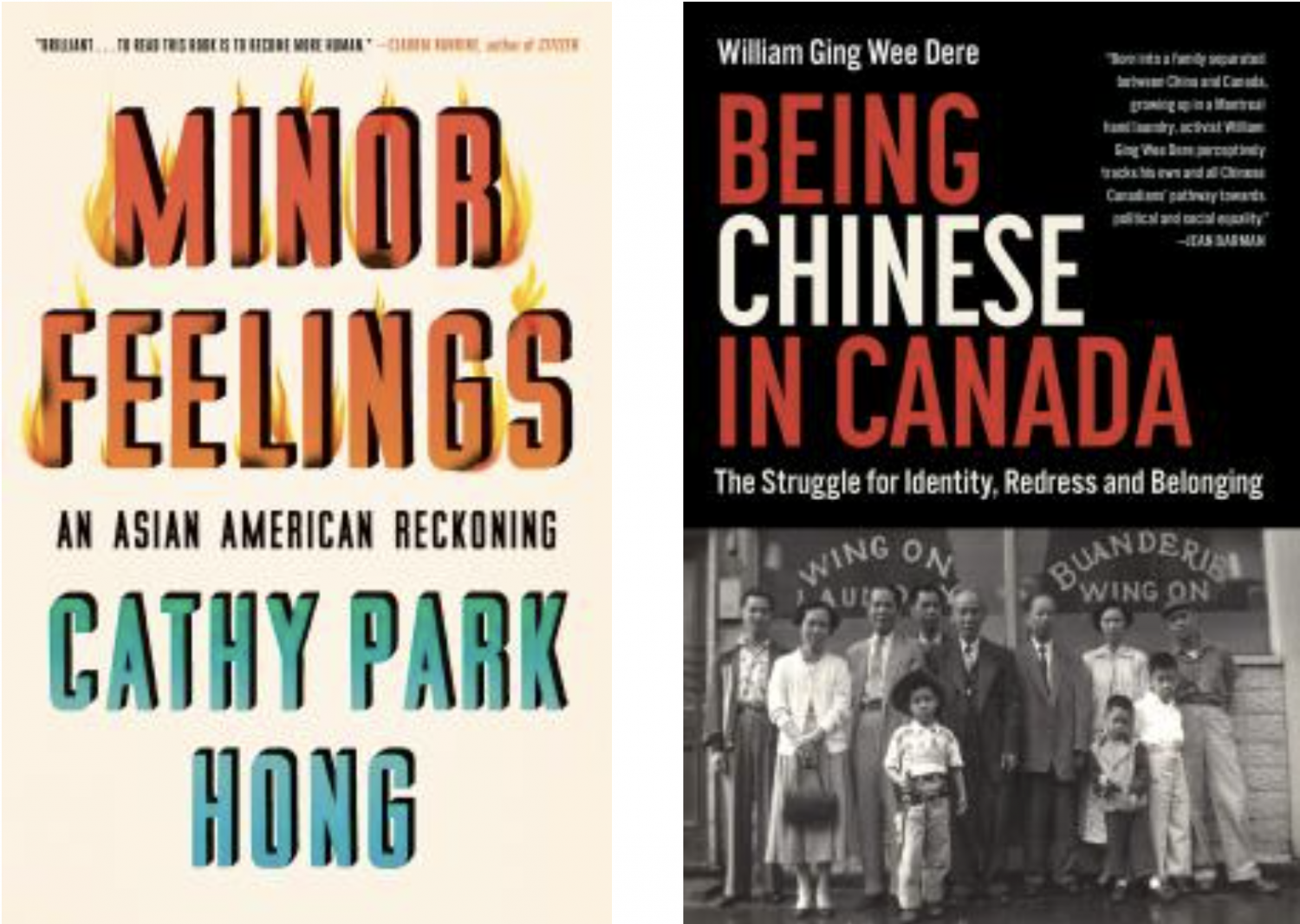 Minor feelings and Being Chinese in Canada book covers