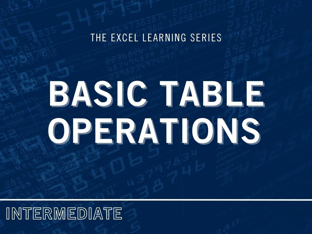 Basic Table Operations Thumbnail