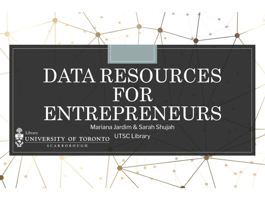 Data Resources for entrepreneurs banner