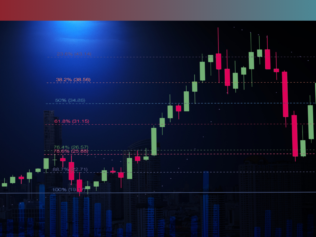 stock chart with green and red candles