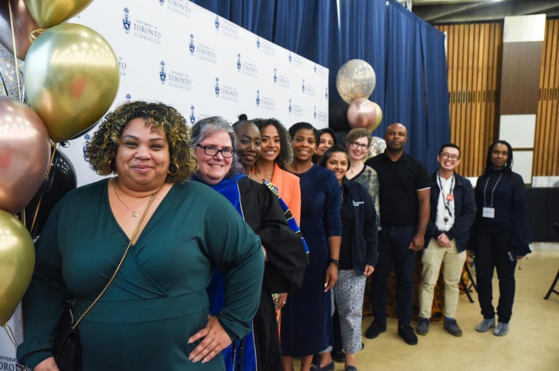 TYP@UTSC staff and faculty at the graduation ceremony. Pictured in the front is Denise Lopes, Access Programs Co-ordinator